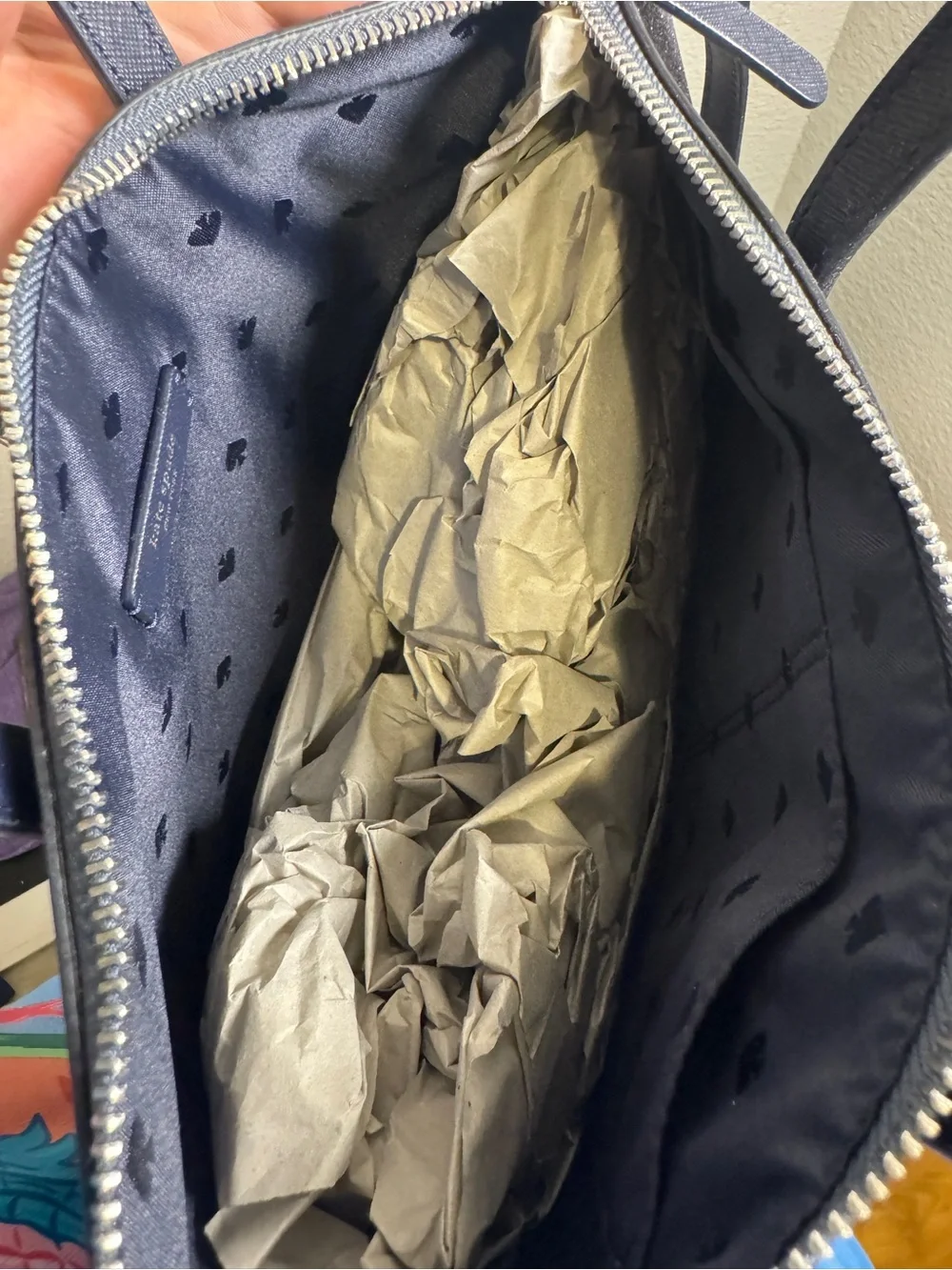 kate spade Glitter Small Tote in Navy